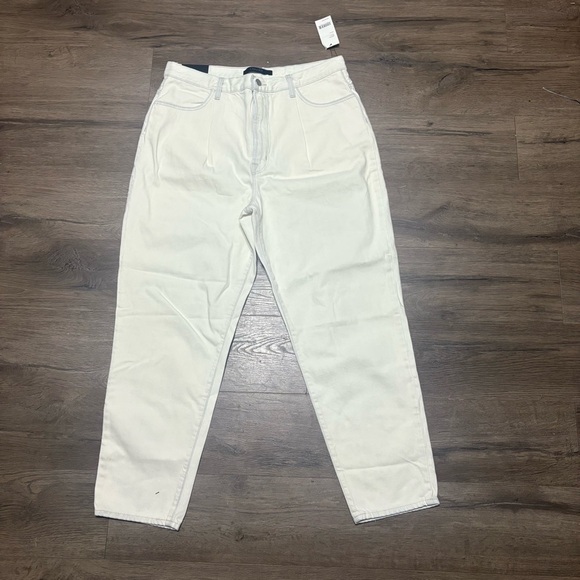 J Brand Denim - J Brand Pleated Peg High-Rise Tapered Jeans White Women’s Size 31 NWT NEW